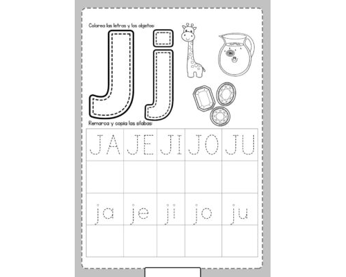 Fichas de la J para colorear 2