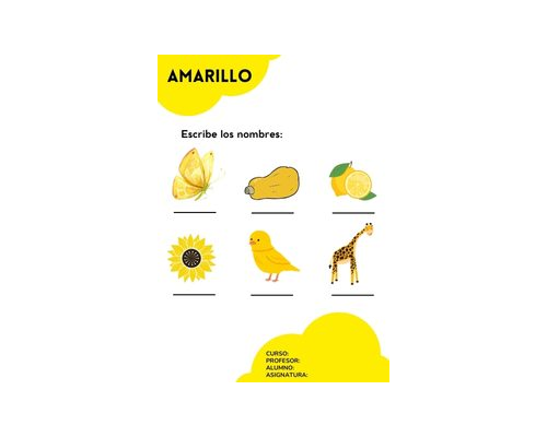 Fichas de color amarillo para escribir 3