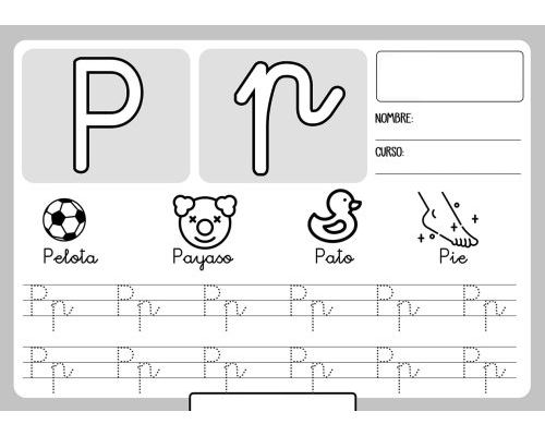fichas de la P para imprimir 1