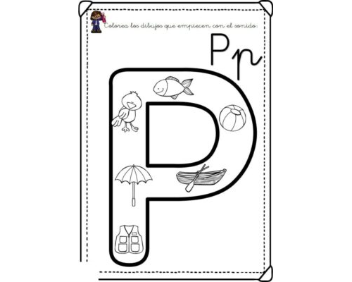 fichas de la P para colorear 1