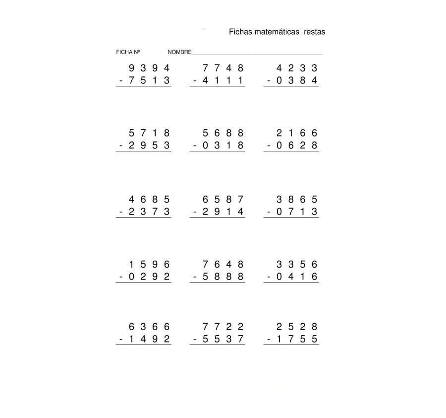 Operaciones básicas adición y sustracción 2
