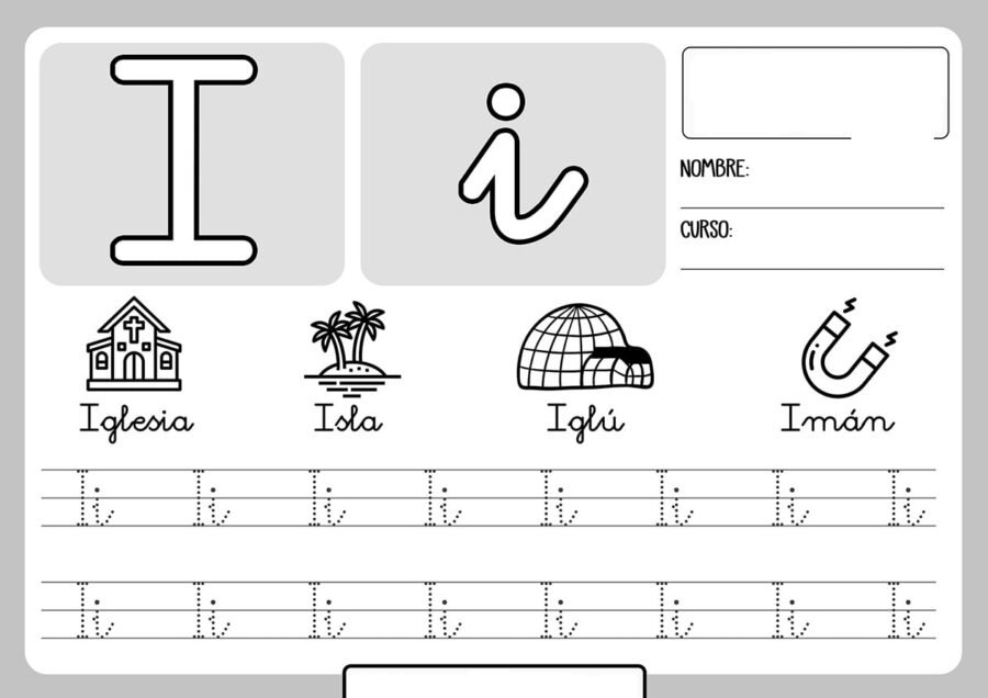 Fichas de la I para imprimir 1