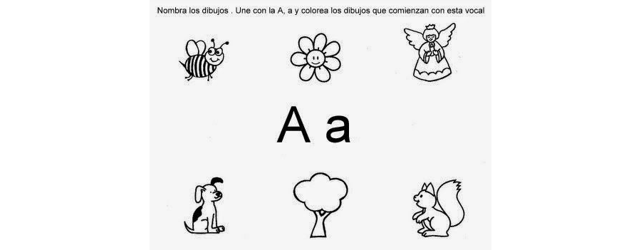 Fichas de la A para colorear 2