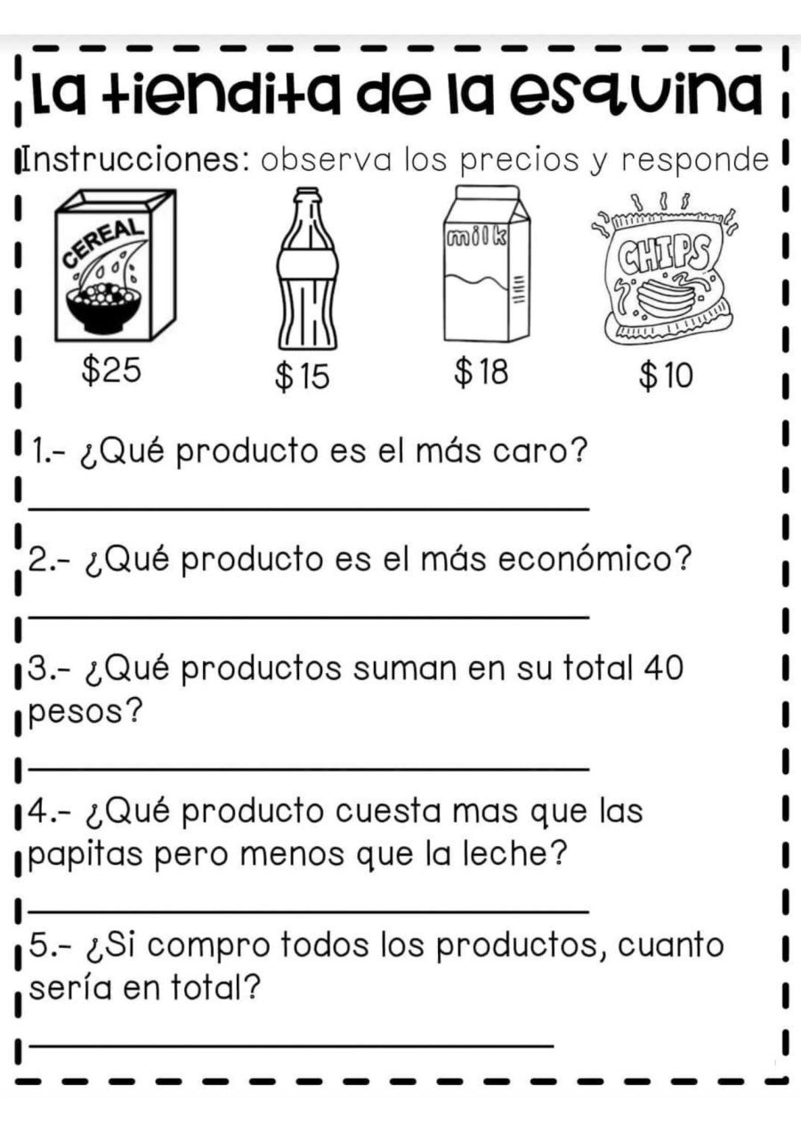 Fichas de Matemáticas 2 Primaria Educación 3