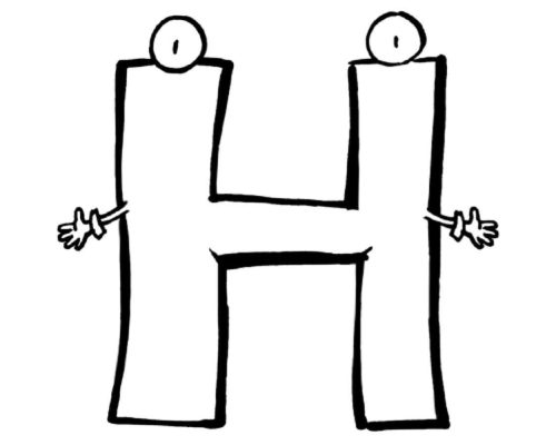 Fichas de la H para colorear 2