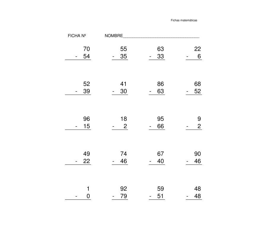 Restas con llevadas: concepto y aplicaciones 2