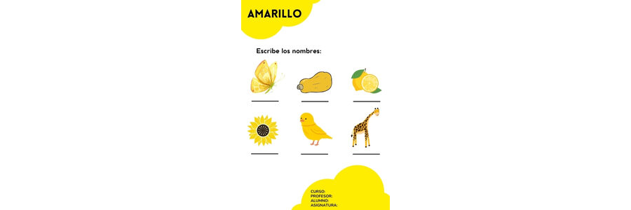 Fichas de color amarillo para escribir 3