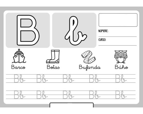 Fichas de la B para colorear 1