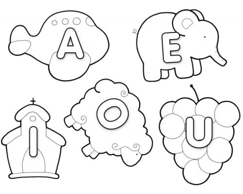 Actividades de colorear y completar palabras con vocales 2