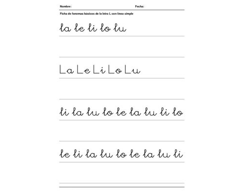 Fichas de la "L" para imprimir 1