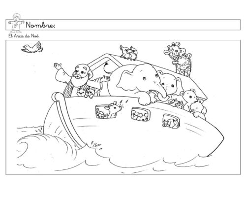 Fichas del arca de Noé para colorear 1
