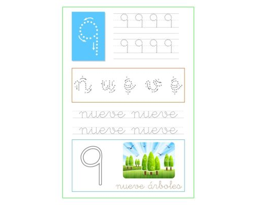 Ejercicios de caligrafía para letras y números 3