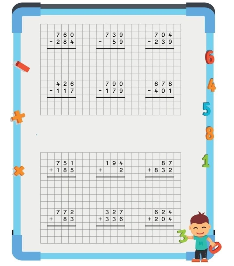 Actividades de matemáticas y operaciones básicas 1