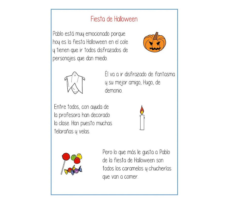 Ficha Halloween Comprensión Lectora 2