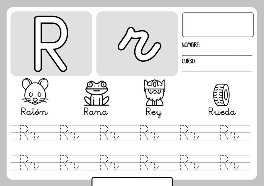 fichas de la R para imprimir 1