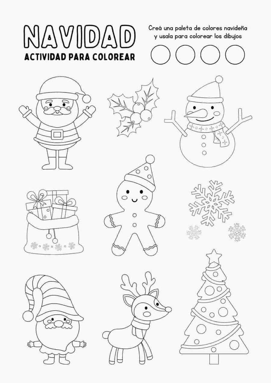 Fichas de navidad para colorear 2