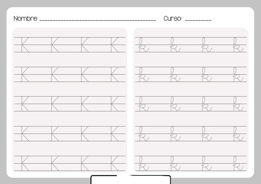 Fichas de la k minúscula 3