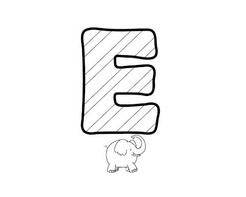Fichas de la E para colorear 2