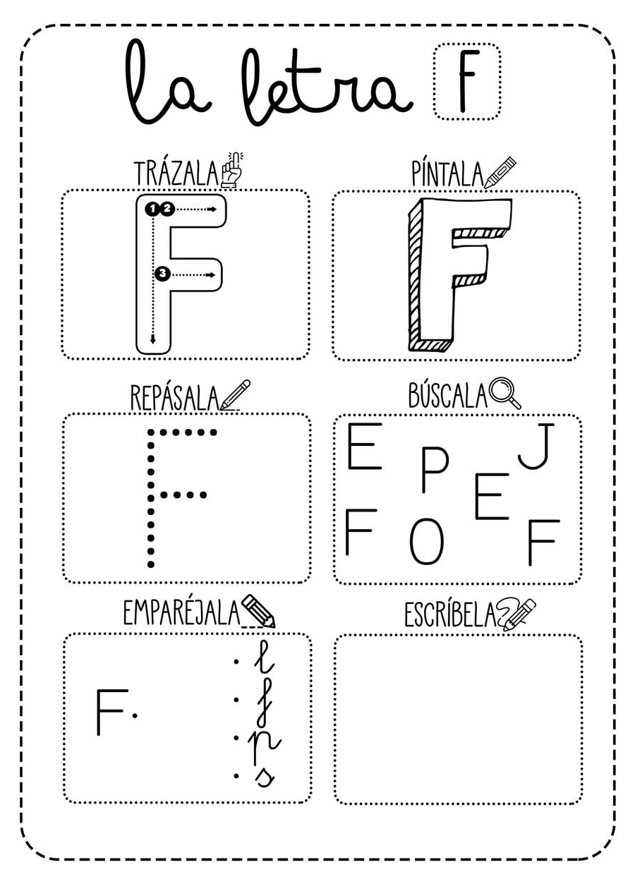 Fichas de la F para imprimir 1