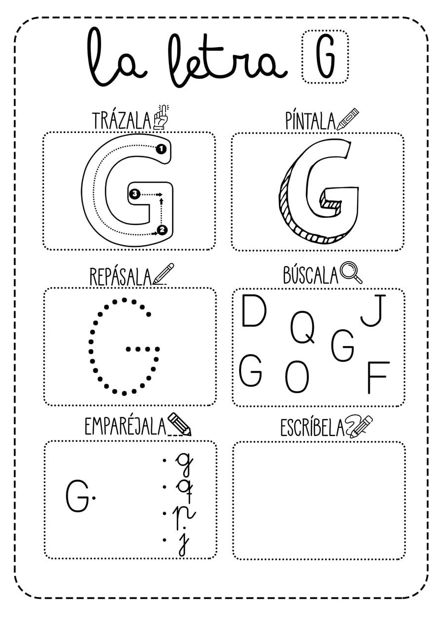 Fichas de la G para imprimir 3