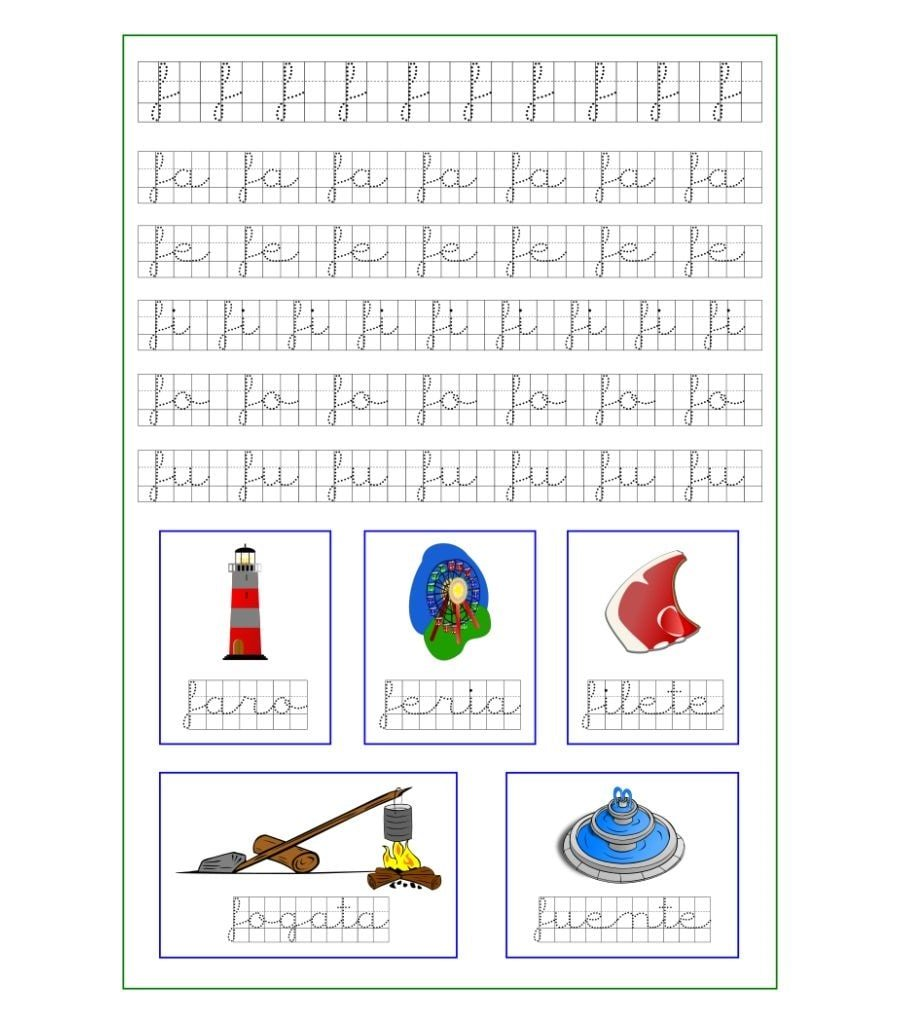 Fichas de la f minúscula 2