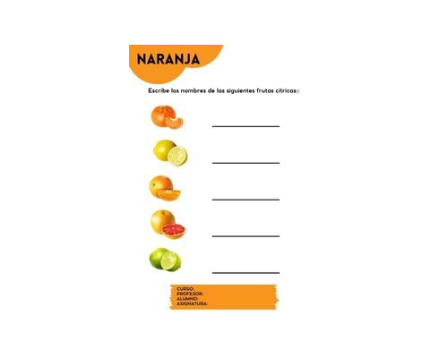 Fichas de color naranja para escribir 3