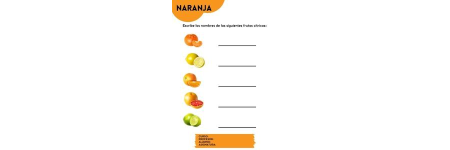 Fichas de color naranja para escribir 3