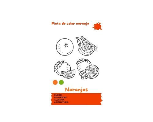 Fichas de color naranja para colorear 1