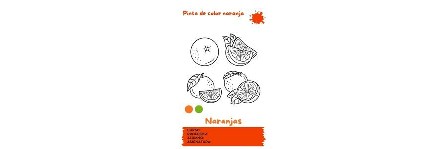 Fichas de color naranja para colorear 1