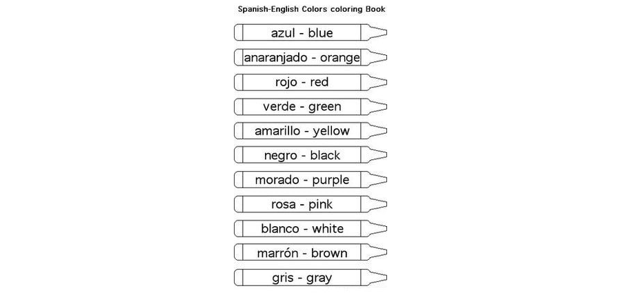 Nombres de colores en inglés y español 2