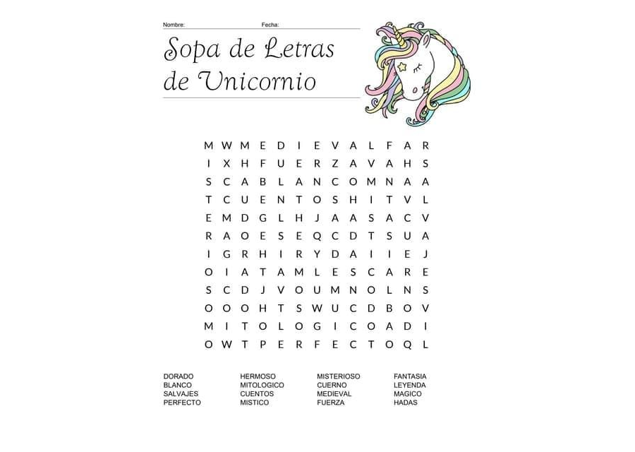 Fichas de unicornios para estudiar 3